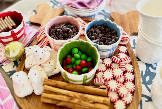 Build a simple hot chocolate charcuterie board - Hen House Linens