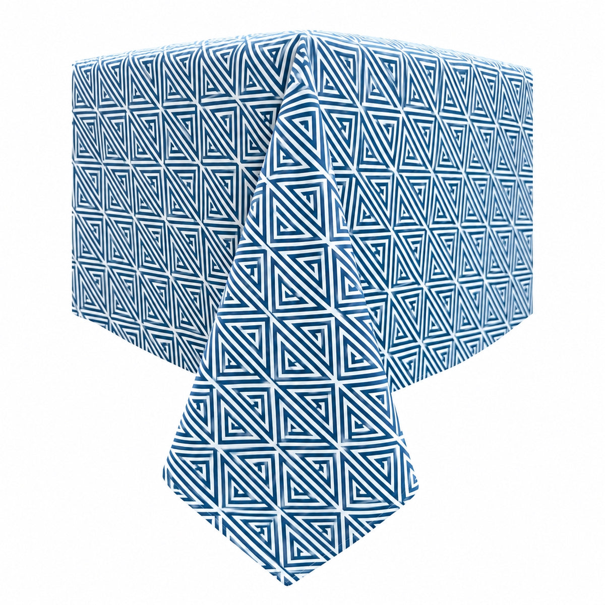 greek key navy blue printed 70" x 90" rectangle tablecloths
