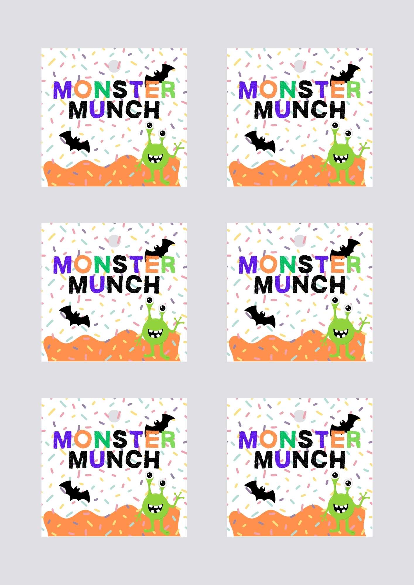 gift tags (halloween snack mix)