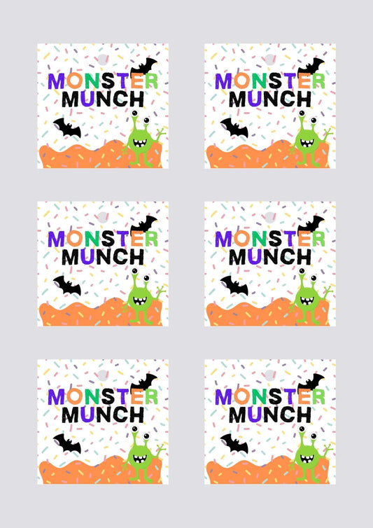 gift tags (halloween snack mix)