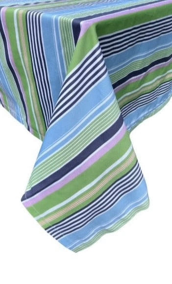 Hen House Linens prep stripe grass green printed 70" x 90" rectangle tablecloths