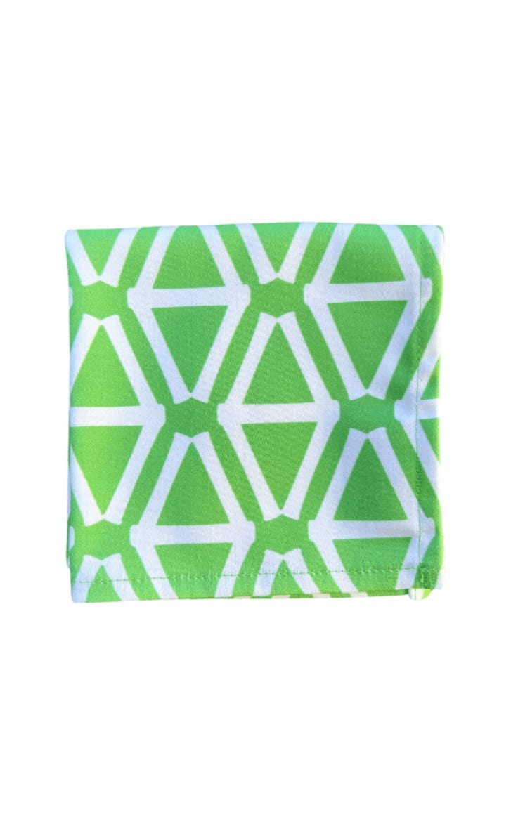 Hen House Linens bamboo grass green printed cloth cocktail napkins