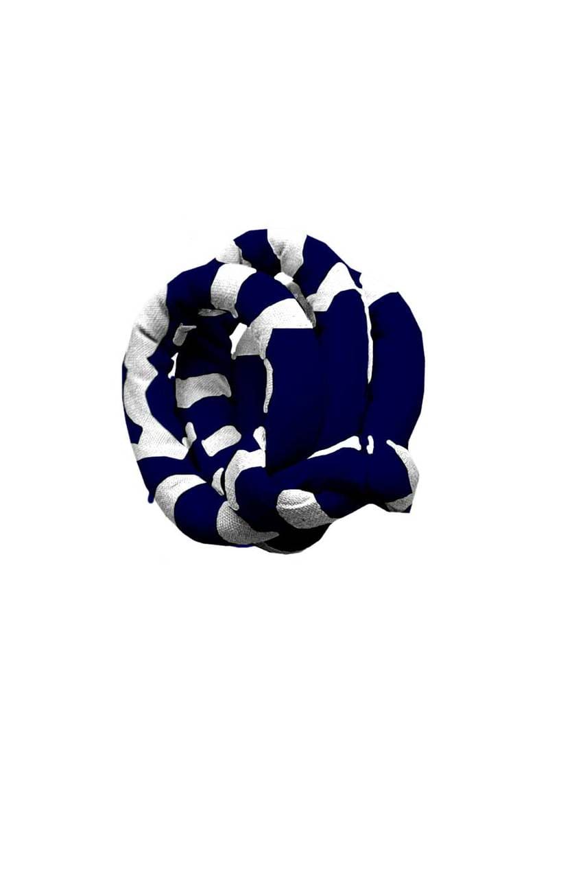 Hen House Linens bargello navy blue printed cloth napkin rings