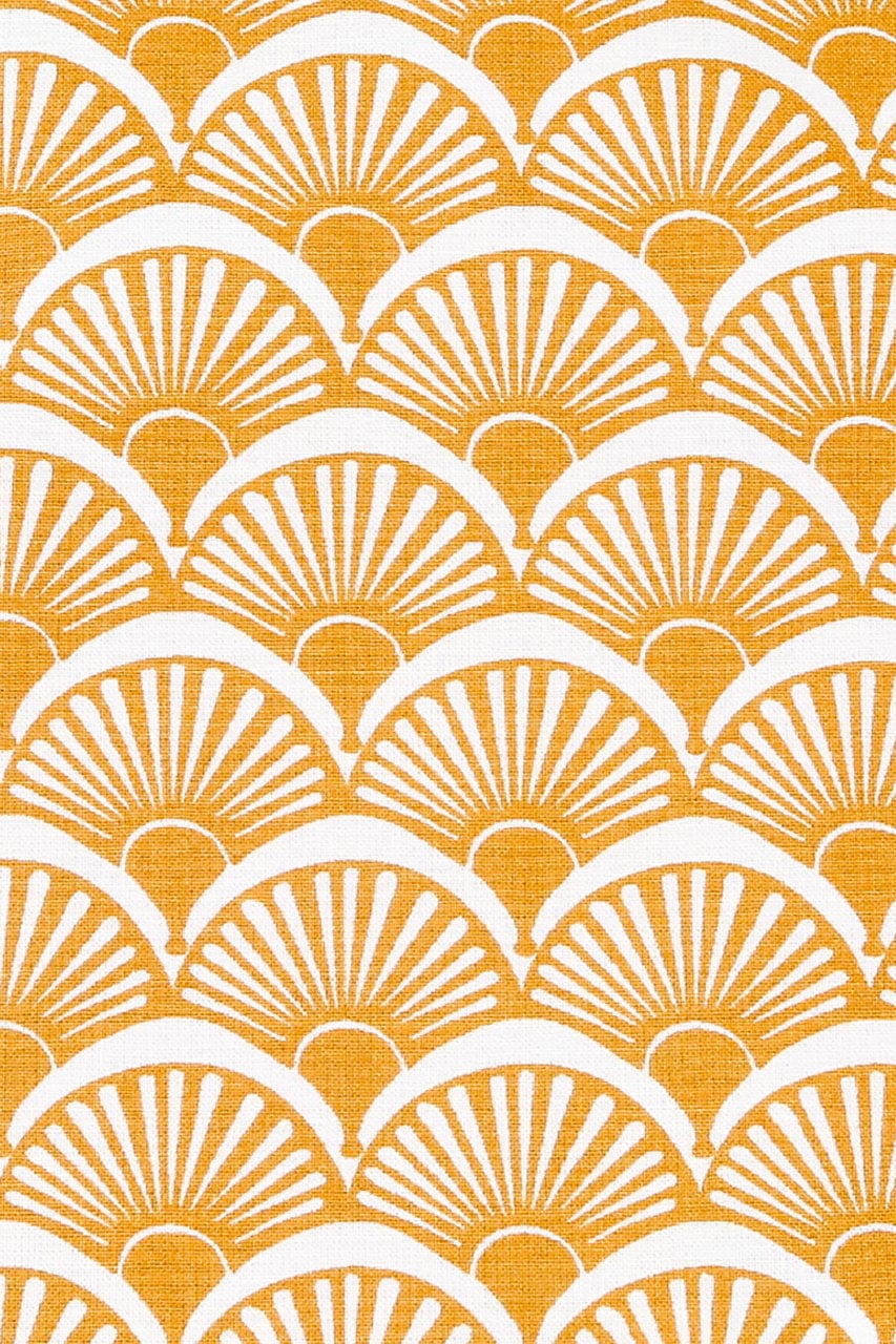 Hen House Linens fandango camel yellow printed cloth 20" x 20" piped pillow covers