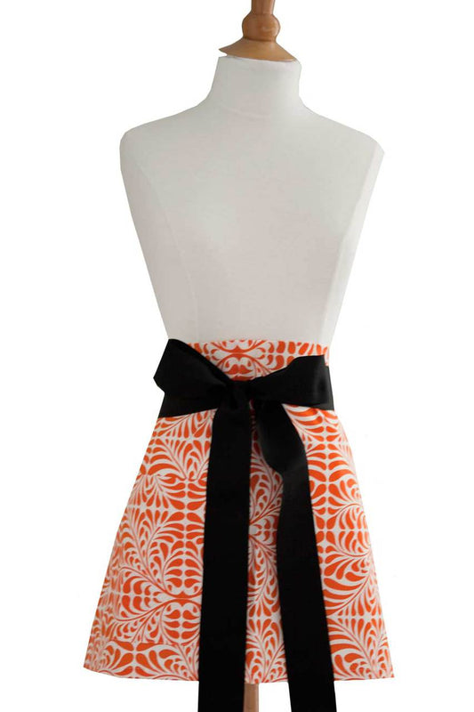 Hen House Linens fern orange printed cloth cocktail aprons