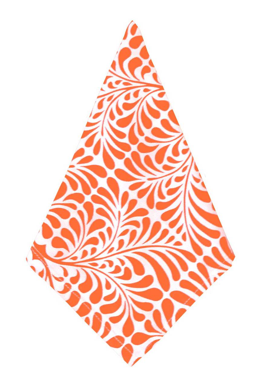 Hen House Linens fern orange printed cloth dinner napkins