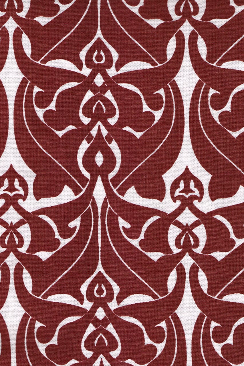Hen House Linens filigree claret red printed cloth oven mitt
