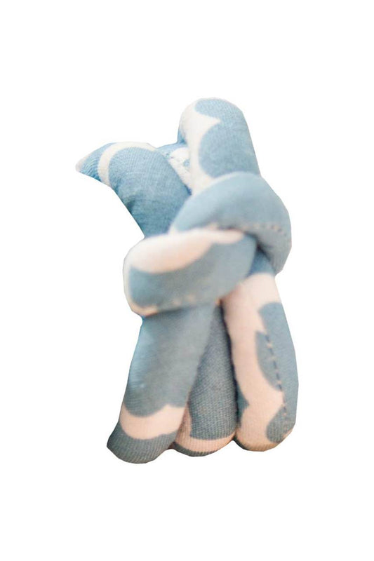 Hen House Linens latticework ocean blue printed cloth napkin rings