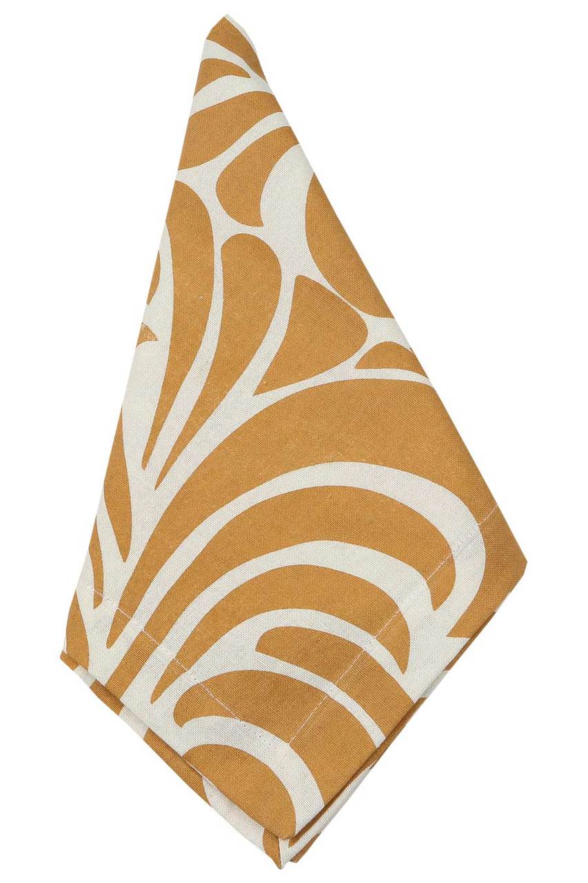 Hen House Linens nouveau camel yellow printed cloth dinner napkins