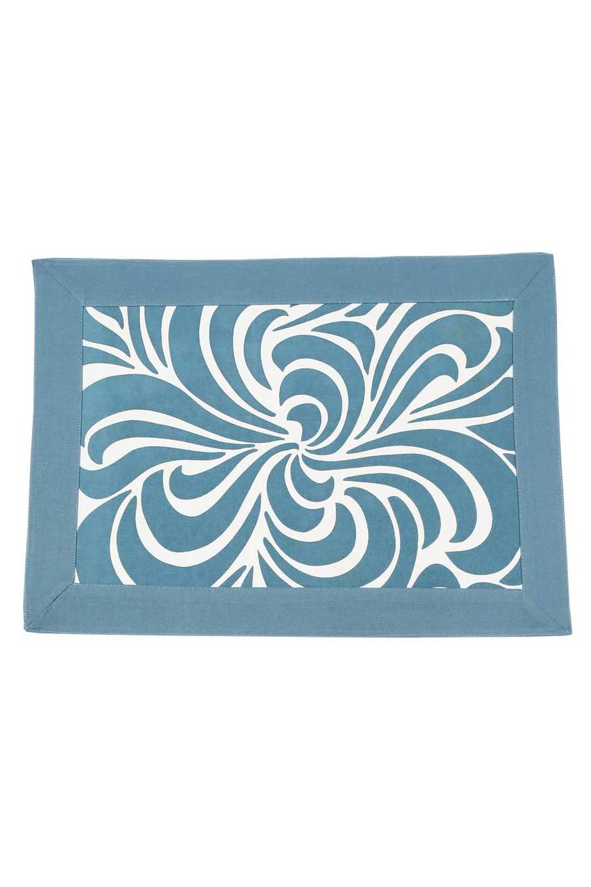 Hen House Linens nouveau midnight blue reversible cloth placemat