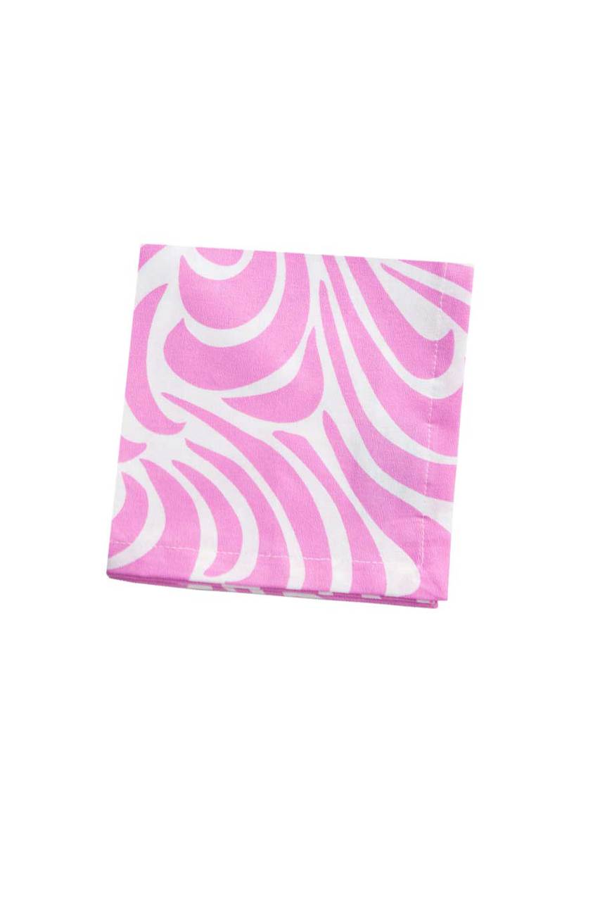 Hen House Linens nouveau orchid pink printed cloth cocktail napkins