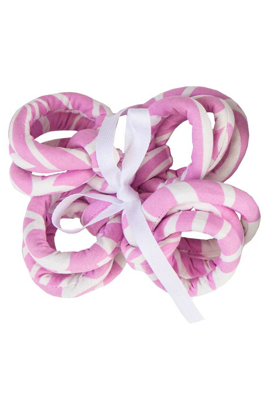 Hen House Linens nouveau orchid pink printed cloth napkin rings
