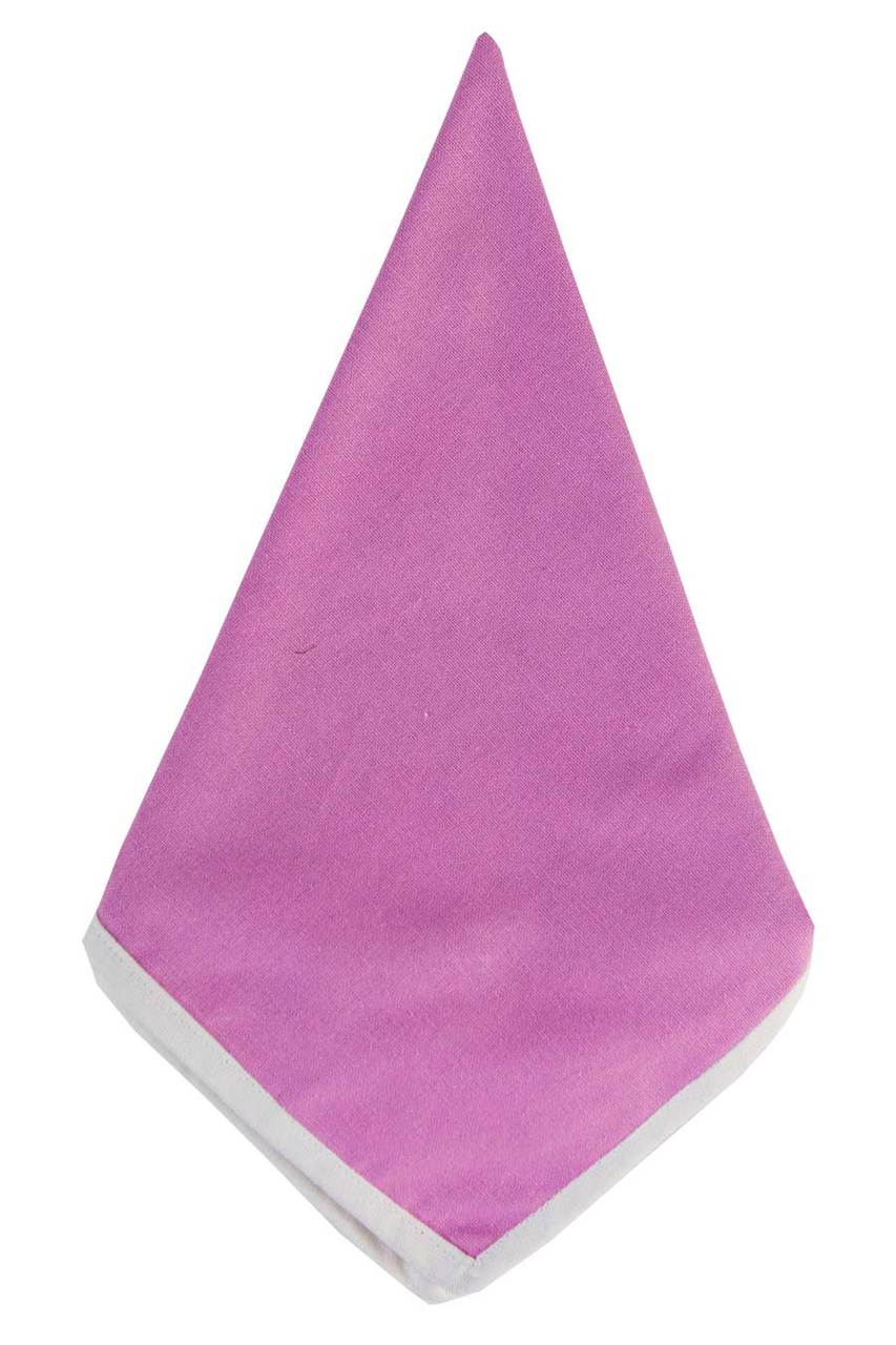 Hen House Linens orchid pink lavender solid with white trim cloth dinner napkins