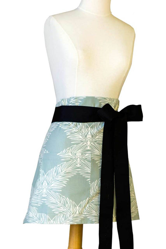 Hen House Linens palm mineral gray printed cloth cocktail aprons