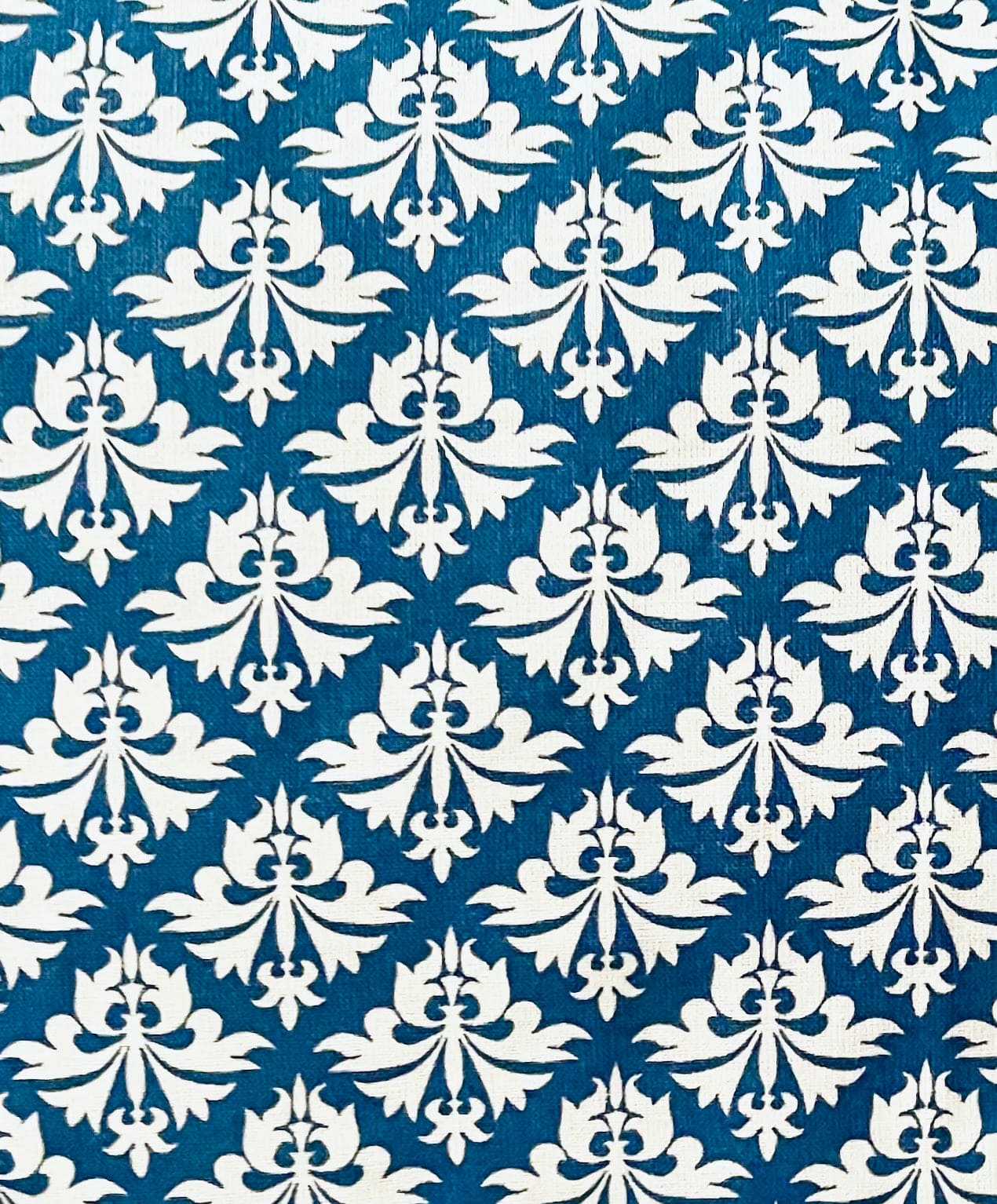 Hen House Linens petit fleur-de-lis china blue printed cloth 12" x 20" pillow covers