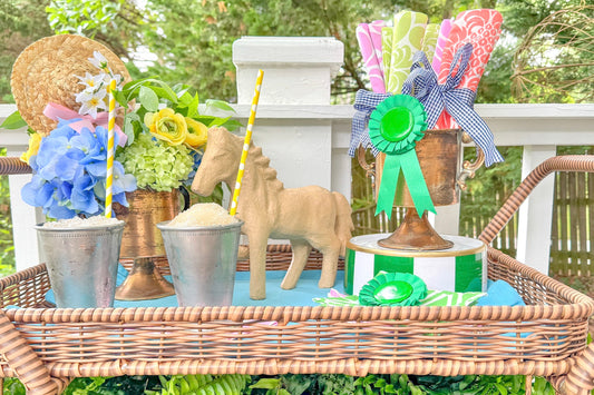 Kentucky Derby Bar Cart Ideas + Frozen Mint Julep Recipe for Southern Entertaining