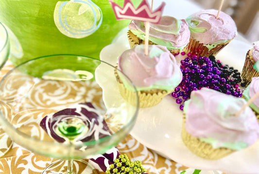 Fatten up your Mardi Gras with king cake cupcakes! - Hen House Linens