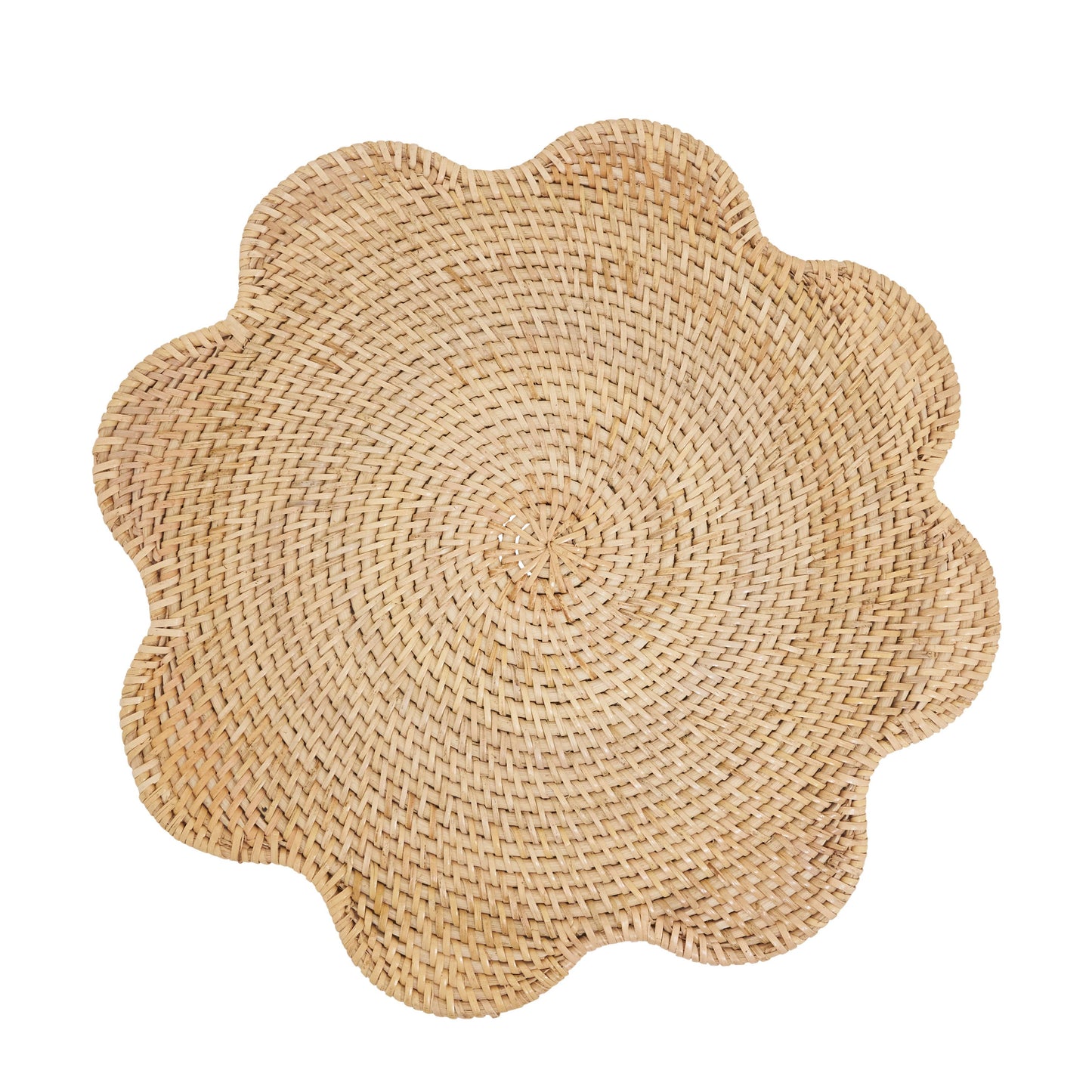 scalloped rattan round placemats natural rattan 15"
