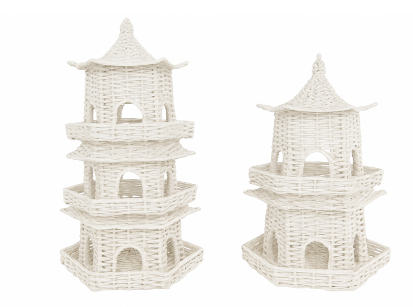 white wicker pagoda