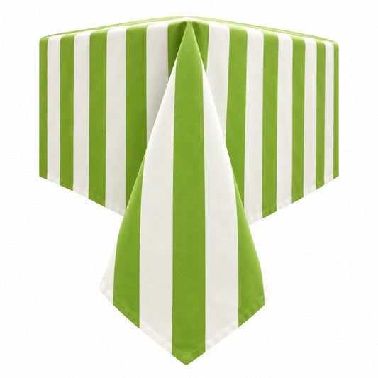 cabana stripe grass green printed rectangle tablecloths 70" x 90"