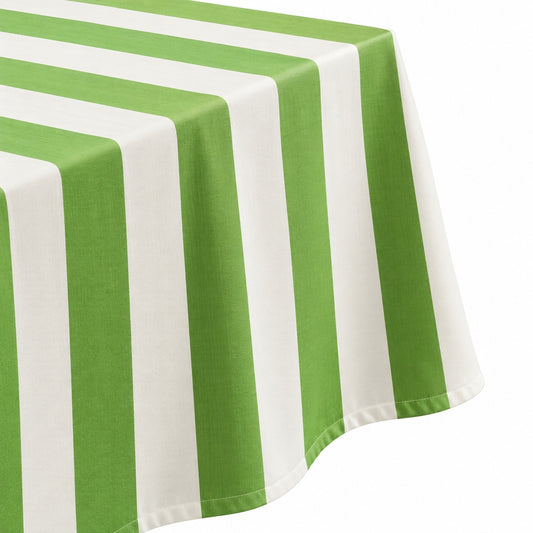 cabana stripe grass green printed rectangle tablecloths 70" x 90"