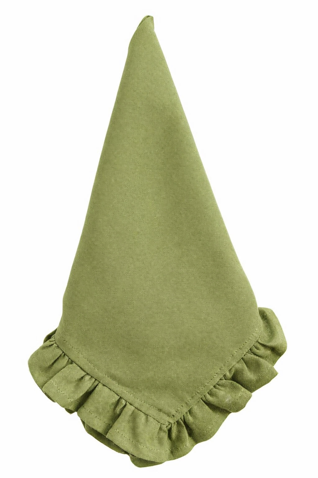 moss green solid ruffle cloth dinner napkins