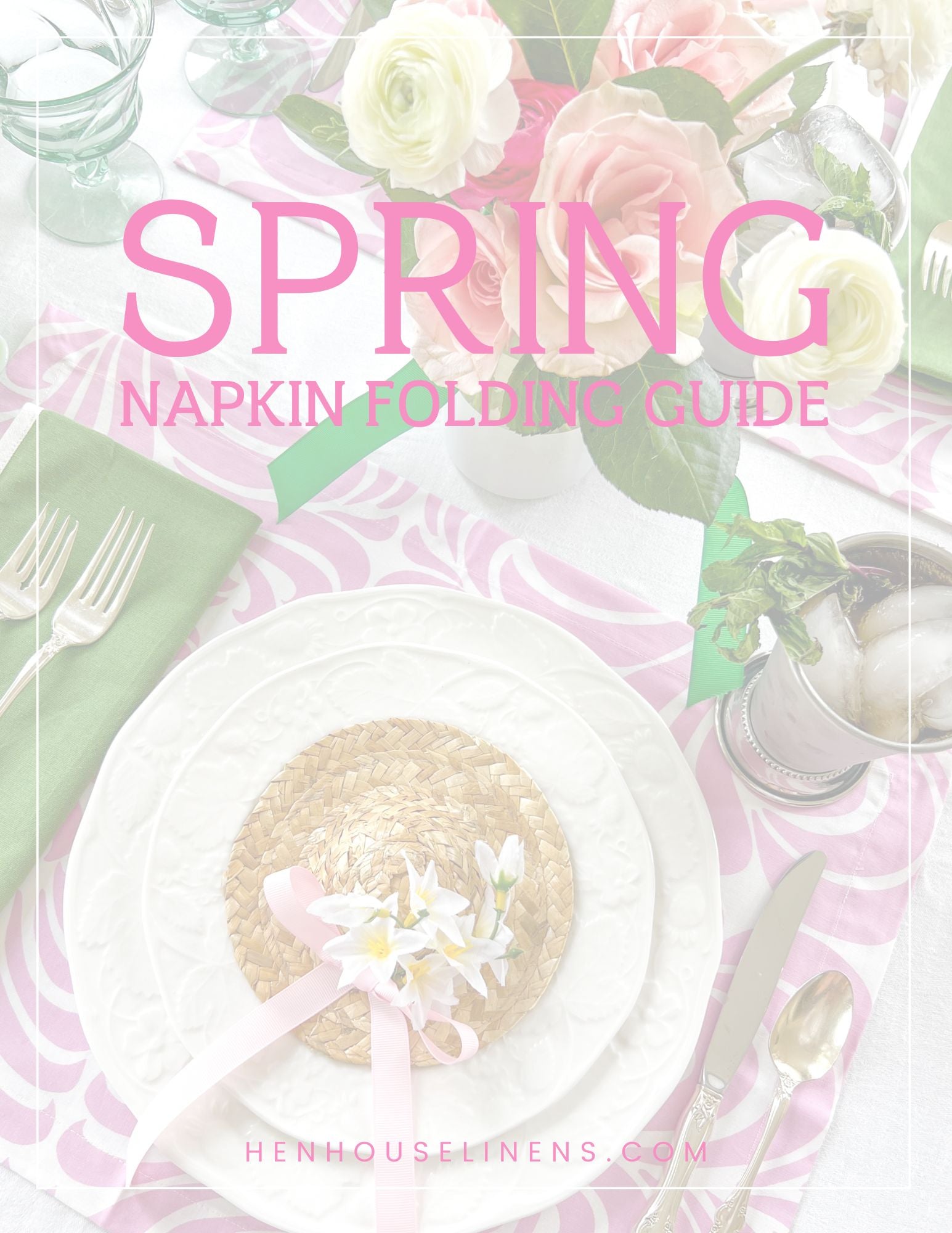 spring napkin folding guide – Hen House Linens