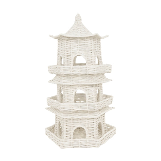 white wicker pagoda