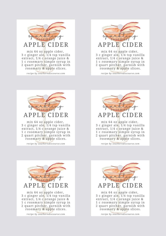 gift tags (sparkling rosemary apple cider)