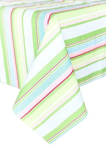Hen House Linens bold striped grass green printed 60" square tablecloths - topper