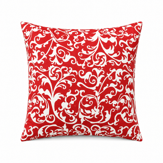 devine scarlet red printed cloth 20" x 20" pillow covers