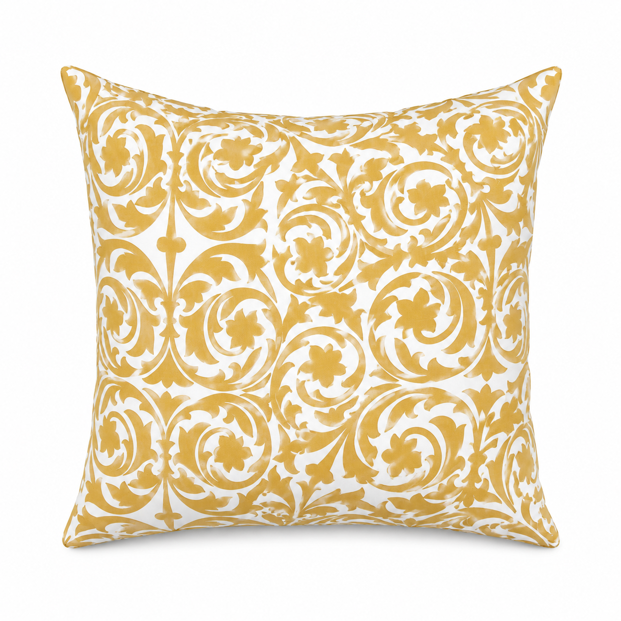 garden gate yellow ochre printed cloth 16" x 16" pillow covers