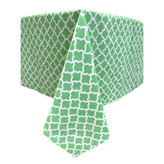 latticework light grass green printed 70" square tablecloths - topper