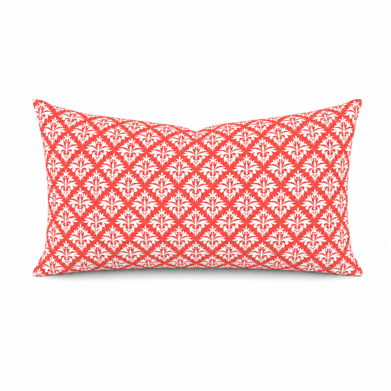 petite fleur-de-lis grenadine red printed cloth 12" x 20" pillow covers
