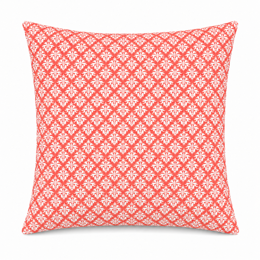 petite fleur-de-lis grenadine red printed cloth 16" x 16" pillow covers