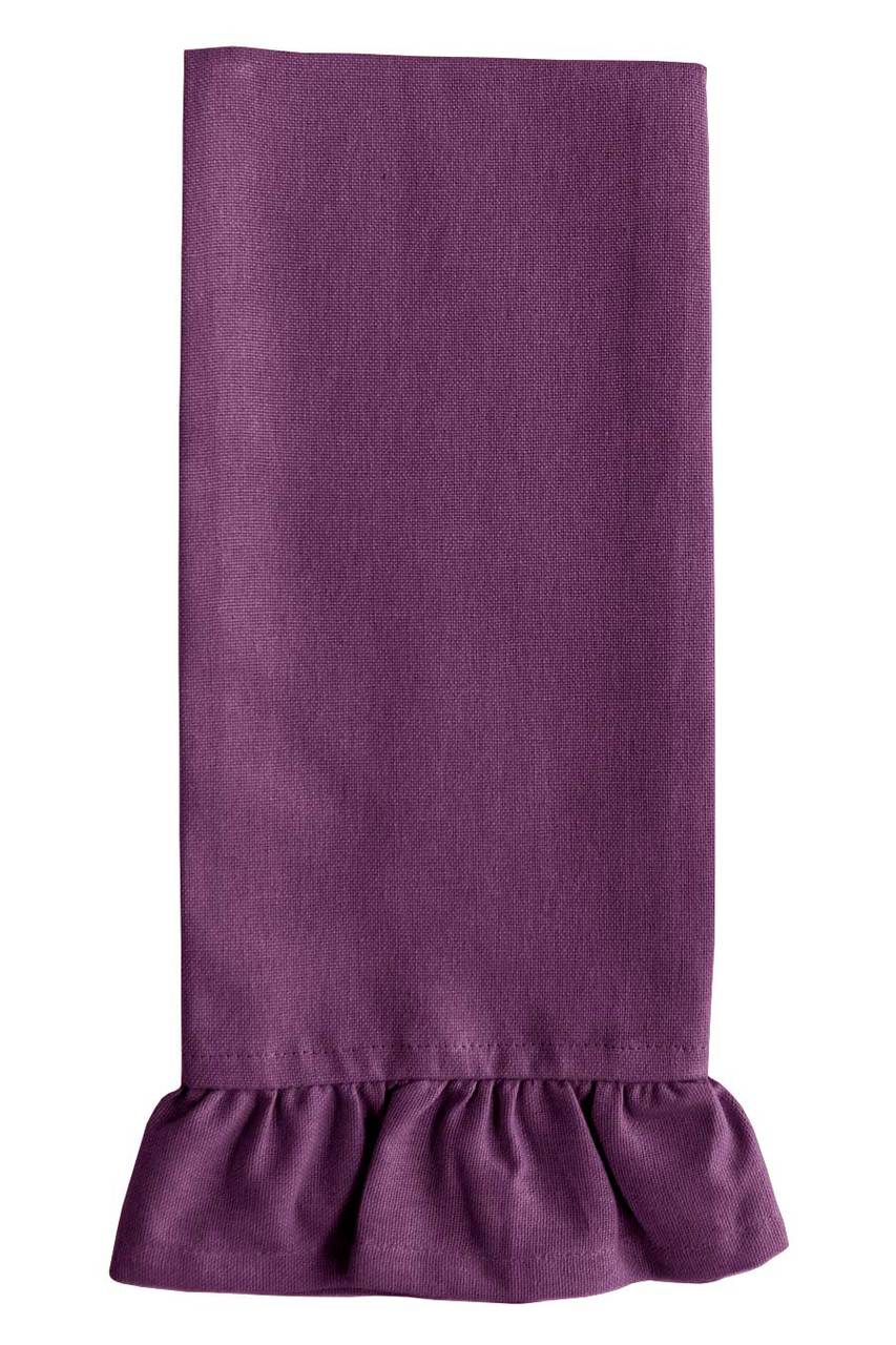 Hen House Linens aubergine purple solid ruffle cloth guest towels