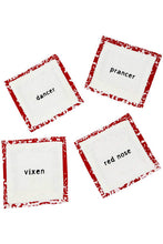 Load image into Gallery viewer, Hen House Linens blitzen christmas cloth coasters
