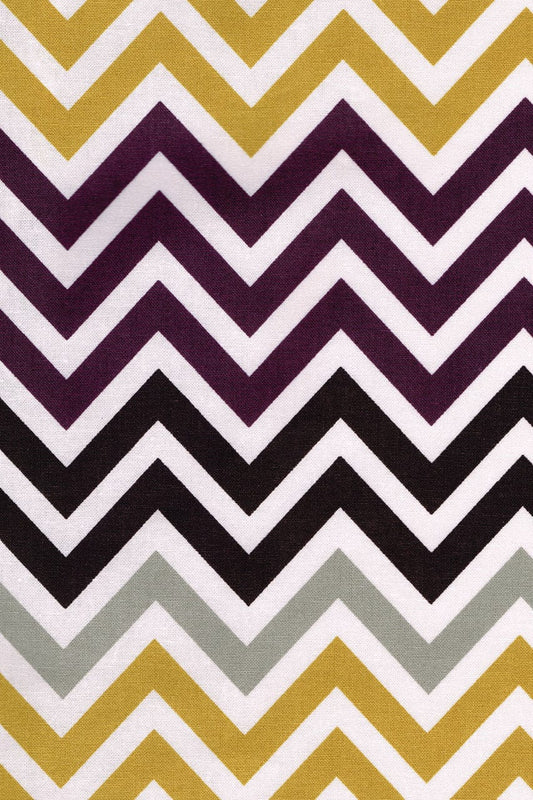 Hen House Linens chevron aubergine purple printed 70" x 90" rectangle tablecloths