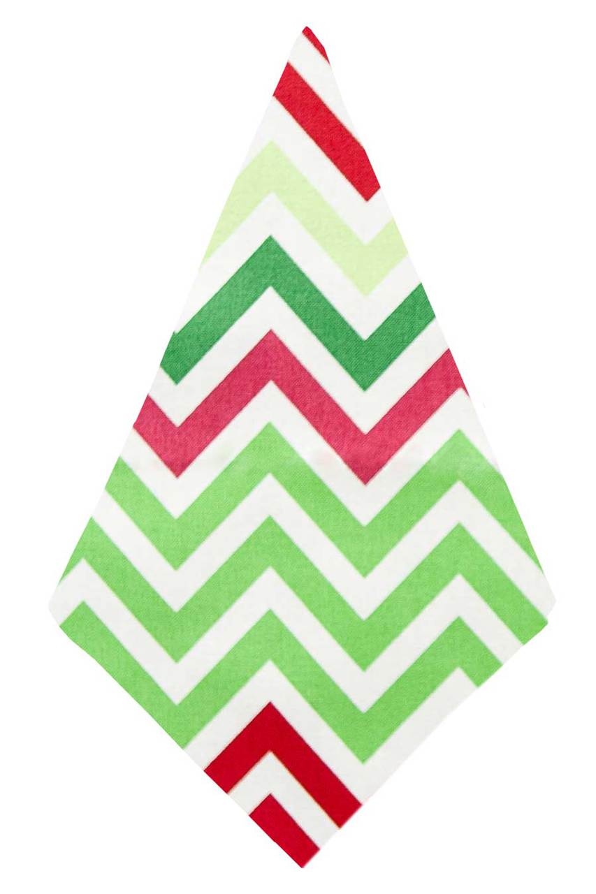 Hen House Linens chevron holiday red + green printed cloth dinner napkins
