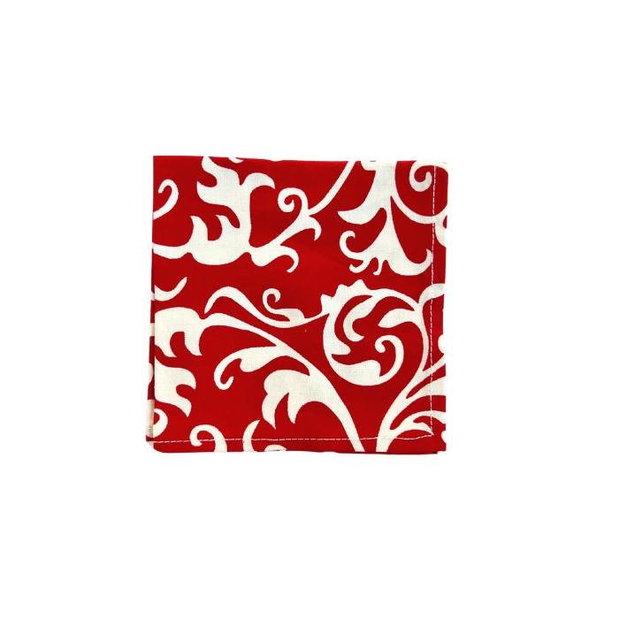 devine scarlet red printed cloth cocktail napkins - Hen House Linens