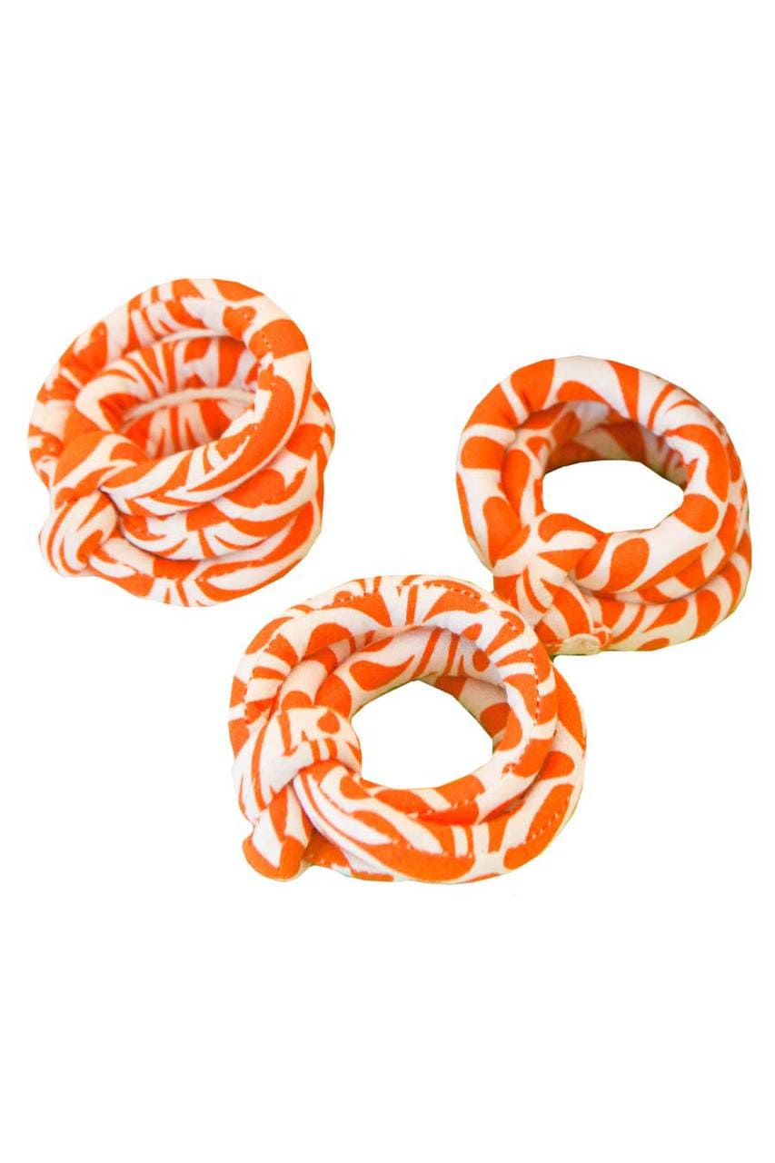 Hen House Linens fern orange printed cloth napkin rings