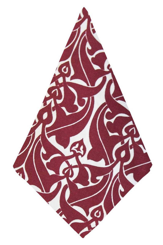 Hen House Linens filigree claret red printed cloth dinner napkins