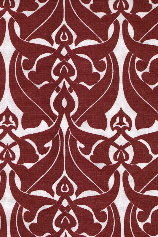 Hen House Linens filigree claret red printed cloth oven mitt