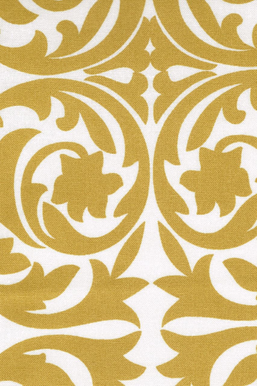 Hen House Linens garden gate yellow ochre printed cloth 12" x 20" pillow covers