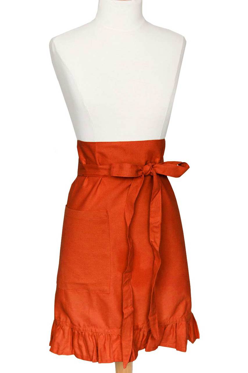 Hen House Linens ginger orange solid cloth bistro aprons