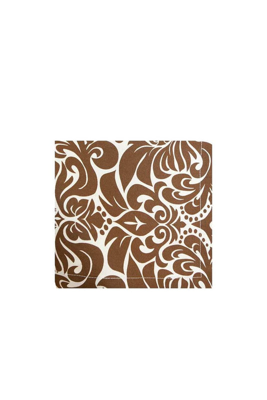 Hen House Linens gracious chocolate brown printed cloth cocktail napkins
