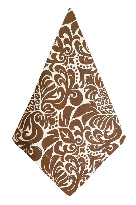 Hen House Linens gracious chocolate brown printed cloth dinner napkins