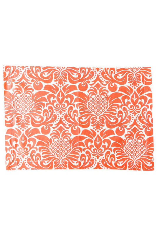 Hen House Linens gracious persimmon peach printed cloth placemats