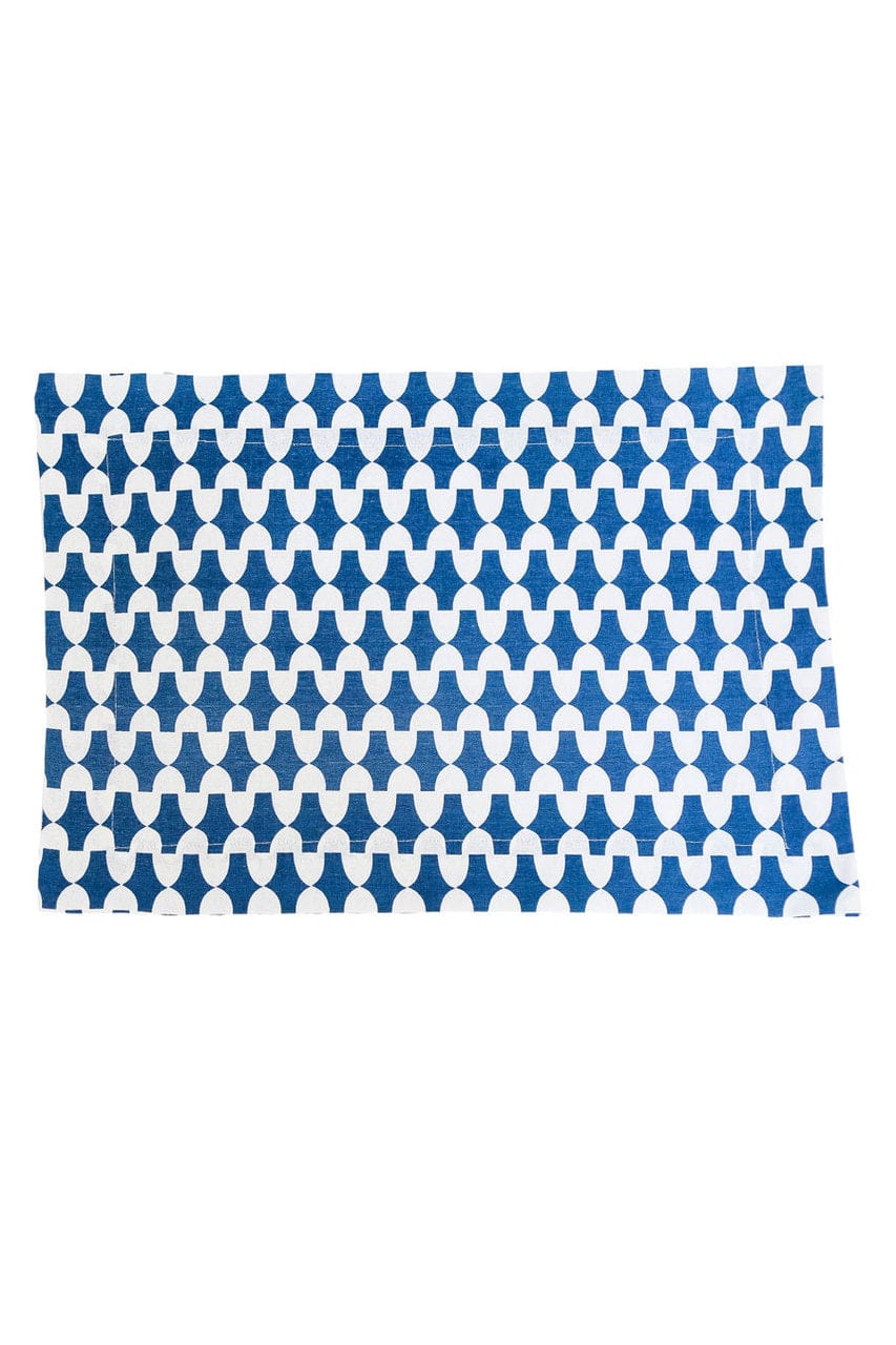 Hen House Linens lantern indigo blue printed cloth placemats