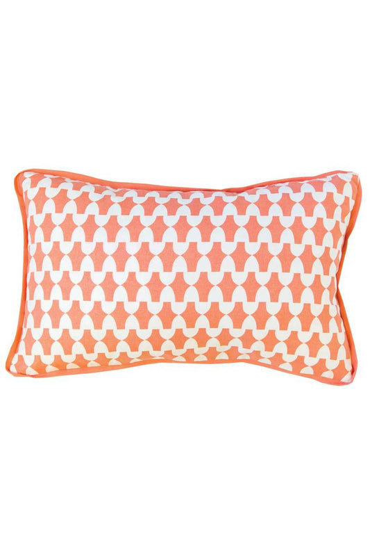 Hen House Linens lantern persimmon peach printed cloth 12" x 20" pillow covers